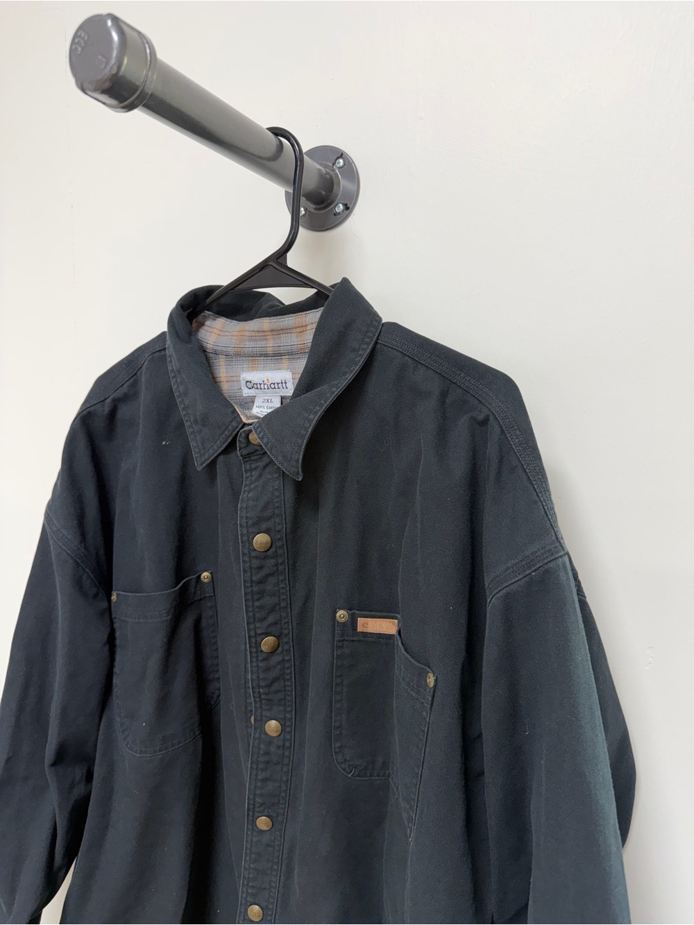 Carhartt Black Workshirt Jacket with Brass Buttons